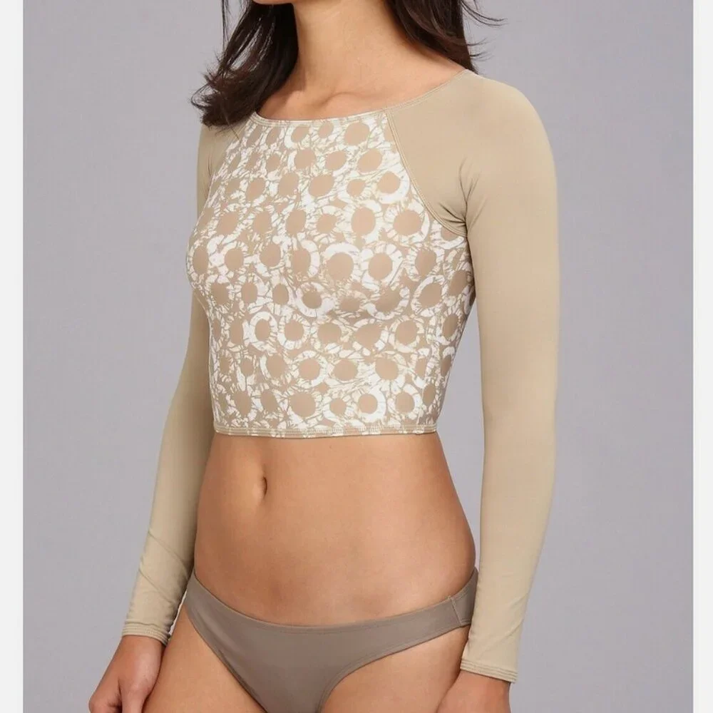 NWOT Michael Michael Kors Batik Cropped Rash Guard